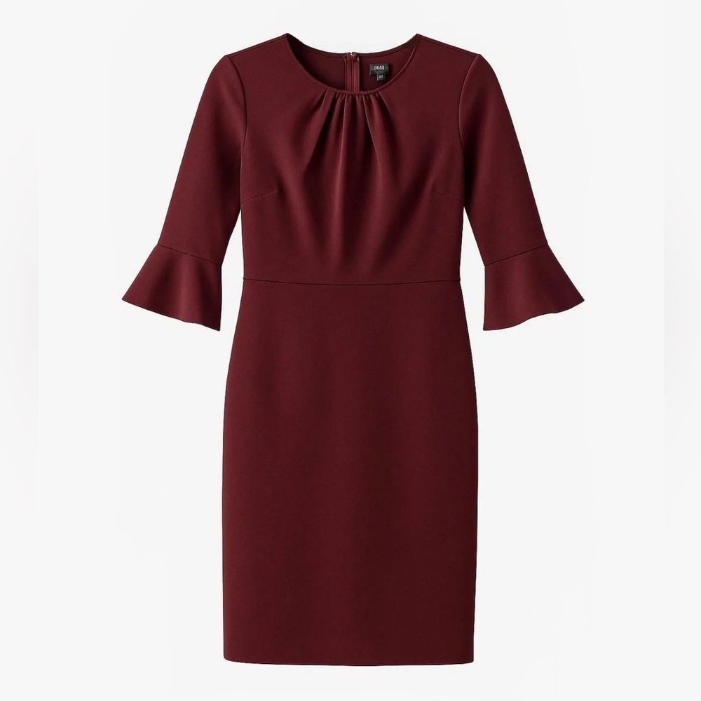 J. Crew Bell Sleeve Sheath Stretch Ponte Dress
